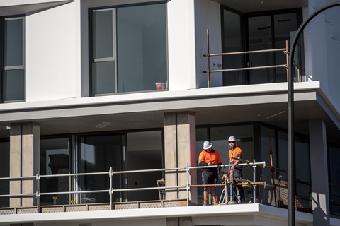construction works on apartment balcony